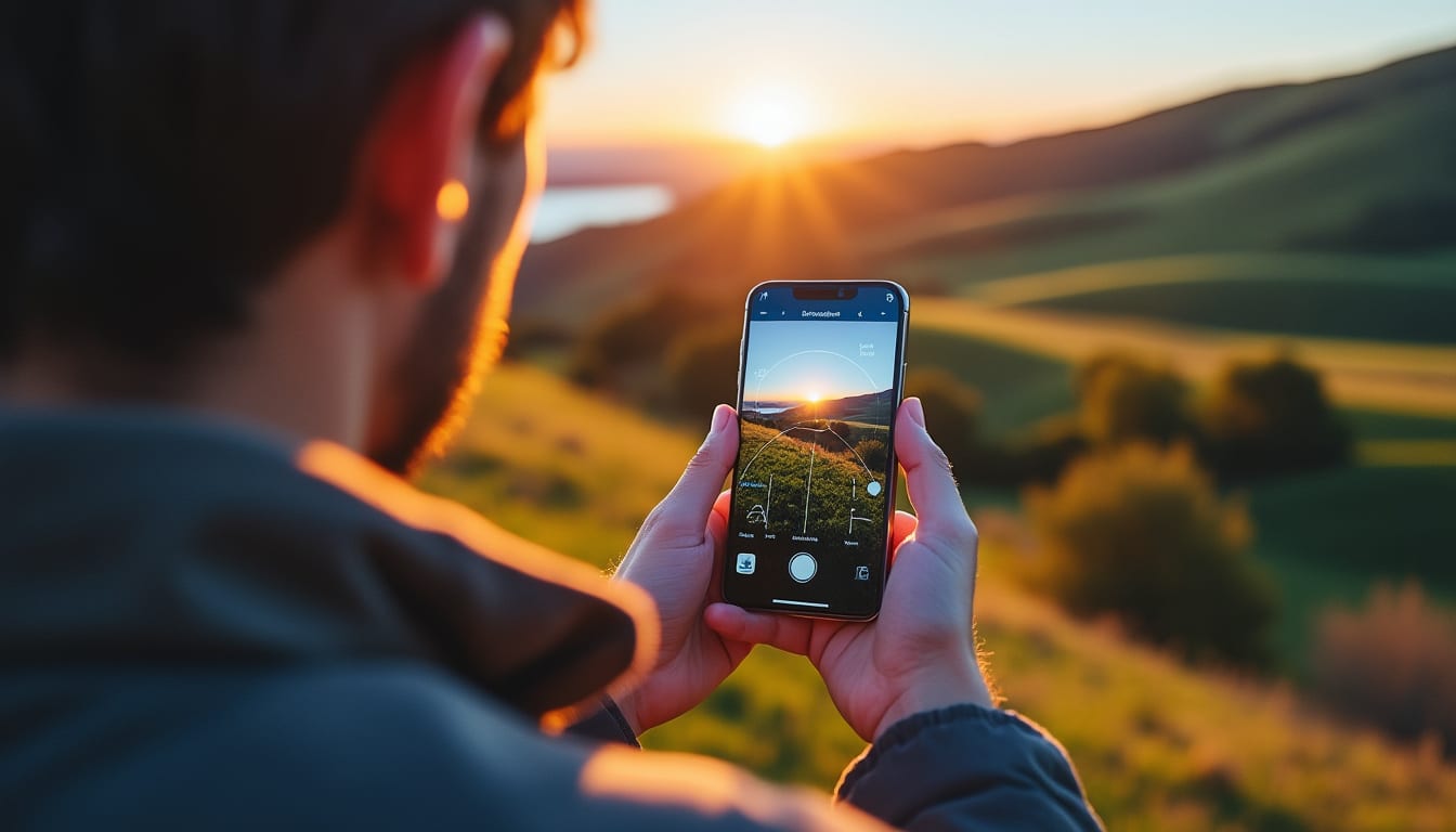 découvrez une application innovante de réalité augmentée qui anticipe la position du soleil pour préparer parfaitement vos photos de paysages.