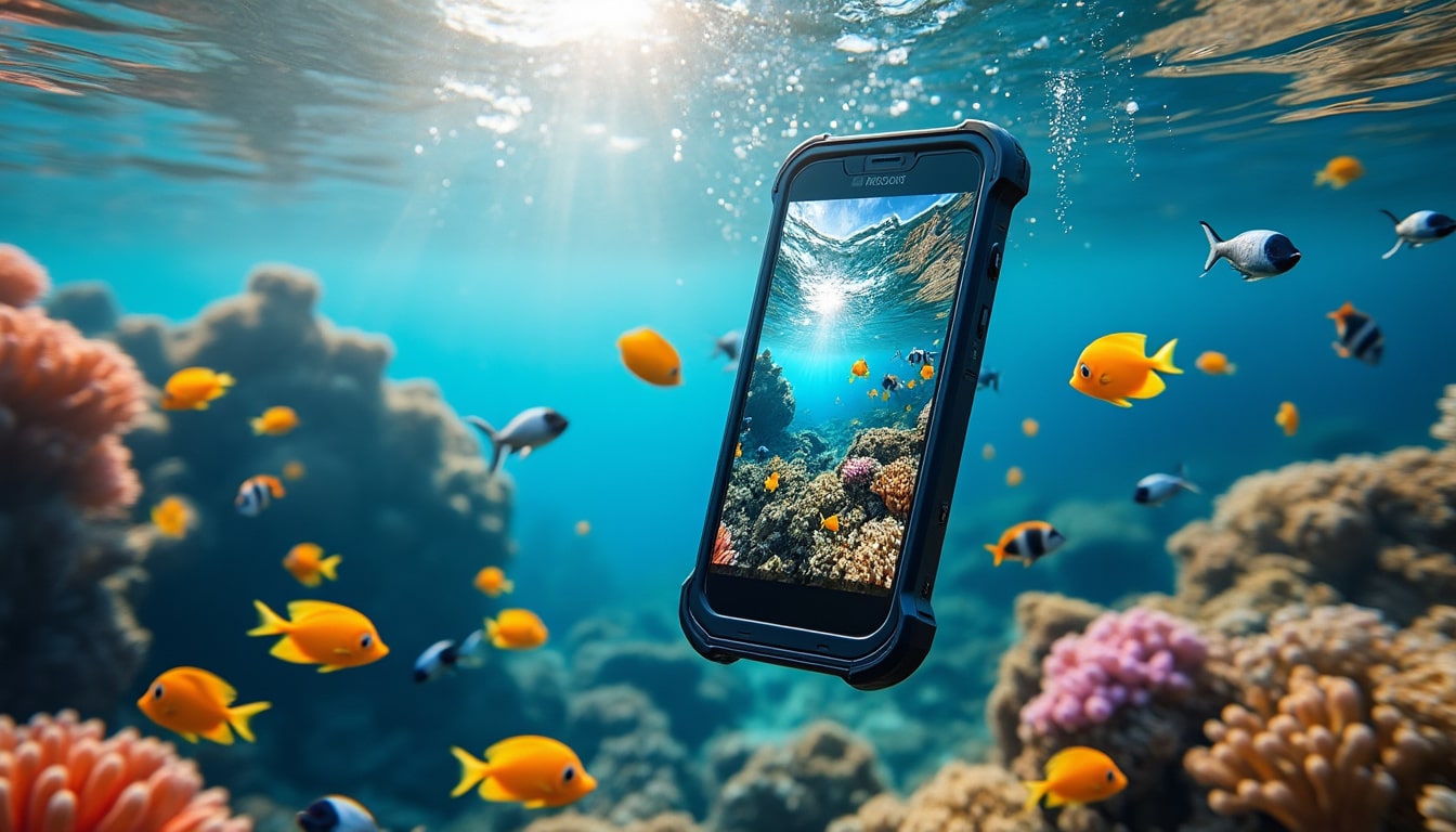 découvrez comment l'étanchéité de la coque protège votre smartphone pour réaliser des photos sous-marines nettes et de qualité.