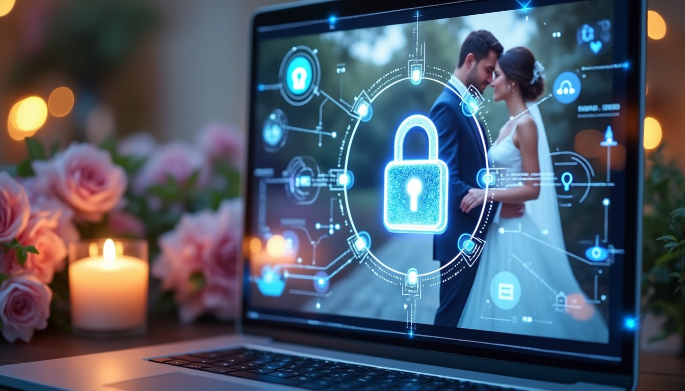 protégez vos photos de mariage grâce à des galeries web sécurisées par mot de passe, garantissant confidentialité et accès réservé à vos proches.