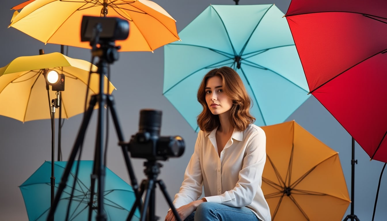 découvrez comment transporter facilement des parapluies pliants pour créer un portrait nomade en studio avec un éclairage improvisé.