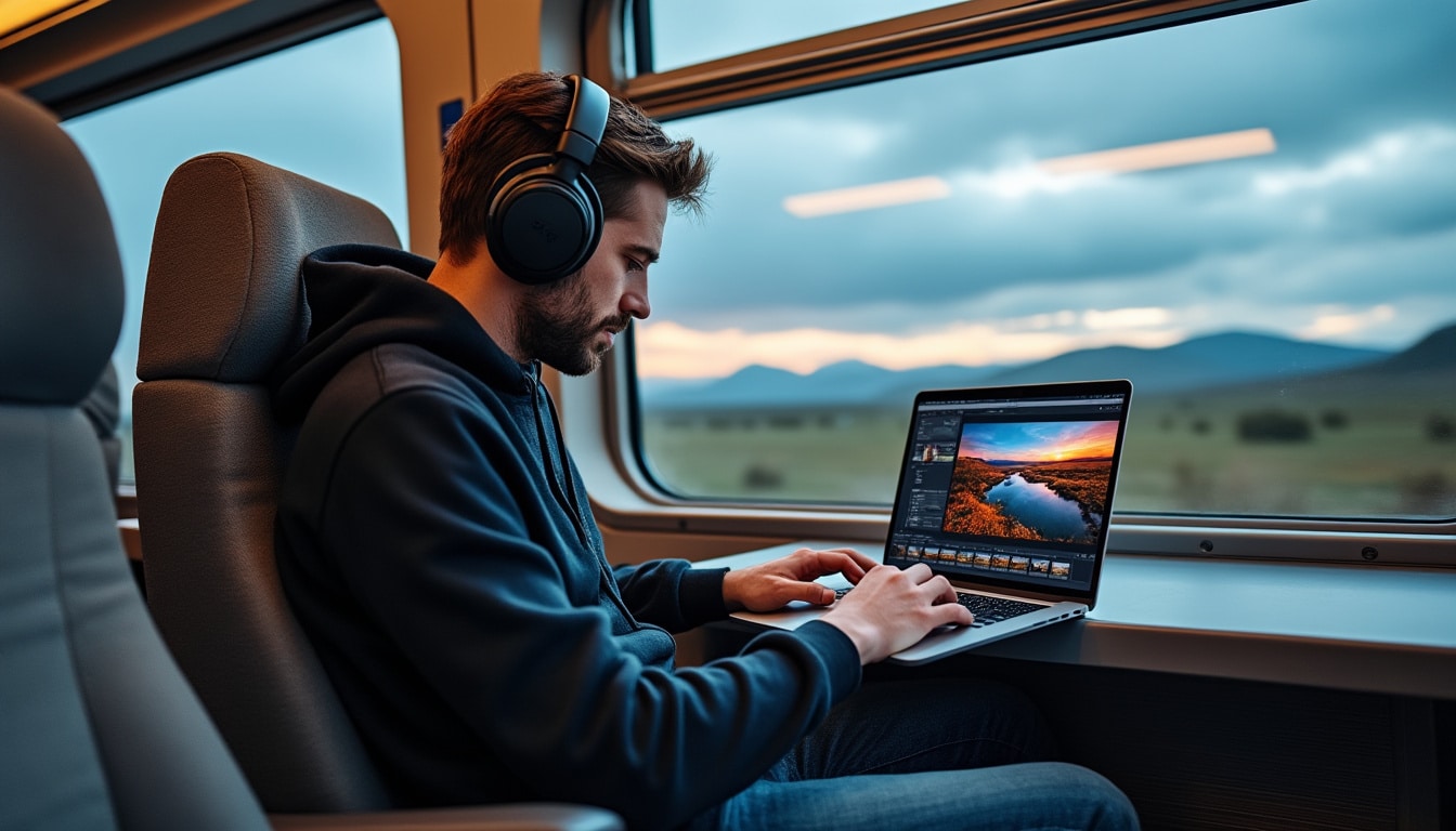 découvrez comment trier et retoucher vos photos hors ligne dans le train grâce à lightroom pour un flux de travail efficace même sans connexion internet.